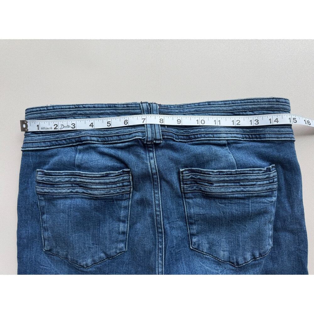 Frame Women's Medium Wash Blue Le High Flare Ruched Waistband Jeans Size 29 - Picture 9 of 13